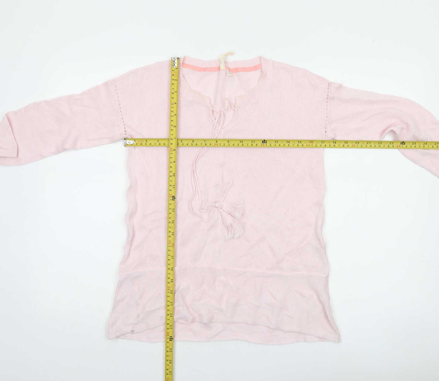 Mamas & Papas Women’s Pink Wool Blend 3/4 Sleeve Tunic Jumper Size 8