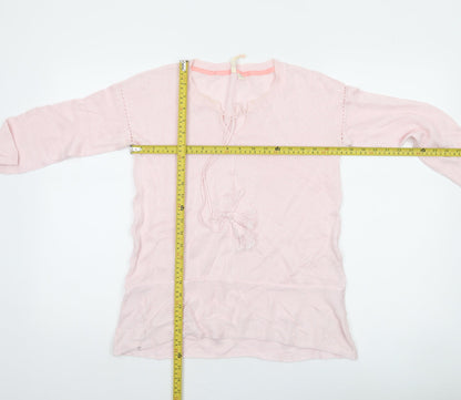 Mamas & Papas Women’s Pink Wool Blend 3/4 Sleeve Tunic Jumper Size 8