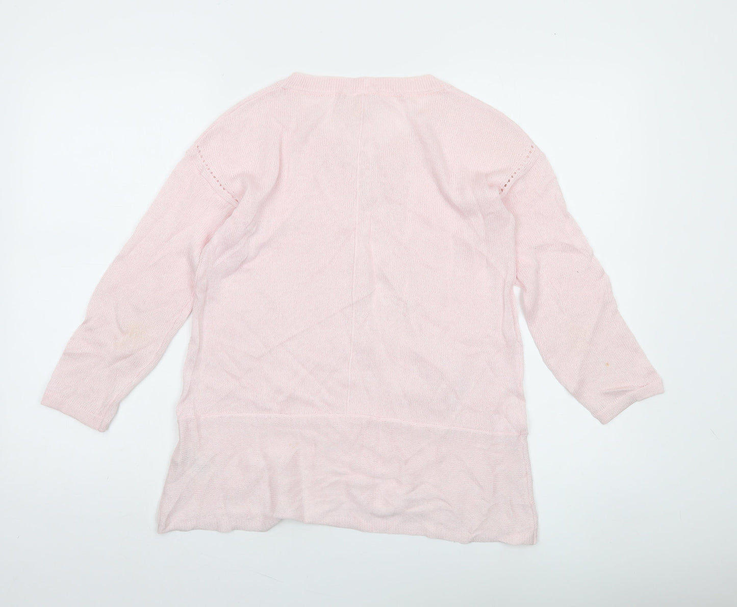Mamas & Papas Women’s Pink Wool Blend 3/4 Sleeve Tunic Jumper Size 8