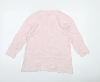 Mamas & Papas Women’s Pink Wool Blend 3/4 Sleeve Tunic Jumper Size 8