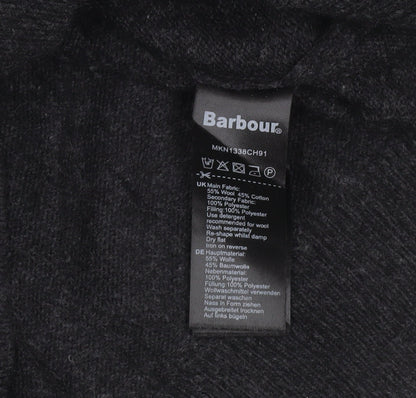 Barbour Men's Grey Wool Blend Half Zip Jumper L