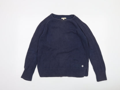 Barbour Women's Blue Cotton Crew Neck Jumper Size 10