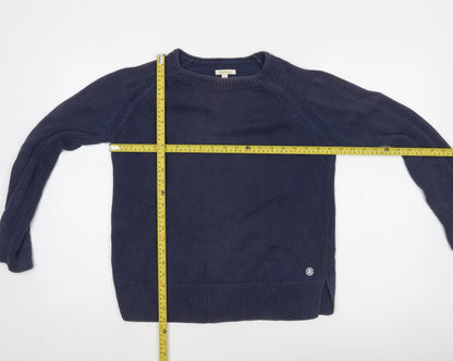 Barbour Women's Blue Cotton Crew Neck Jumper Size 10