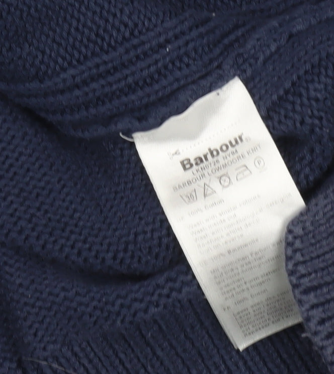 Barbour Women's Blue Cotton Crew Neck Jumper Size 10