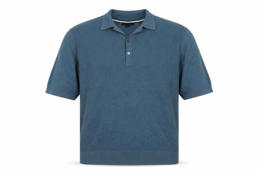 Ted Baker Men's Blue Cotton Blend Collared Henley Jumper XL