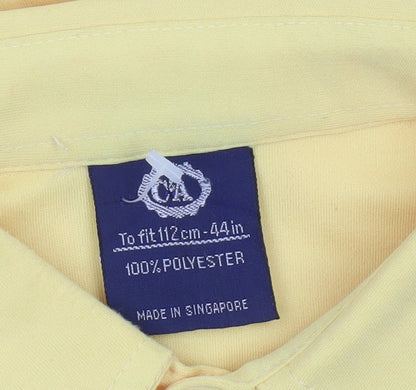 C&A Men's Yellow Classic Short Sleeve Button-Up Shirt 44in Polyester