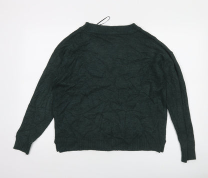 Vila Women Green V-Neck Long Sleeve Pullover Jumper Size S