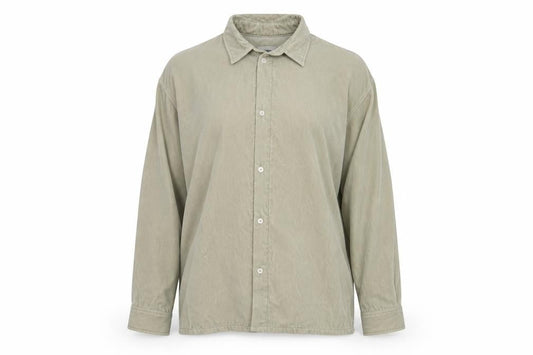 Weekday Women Beige Button-Up Long Sleeve Shirt Size M