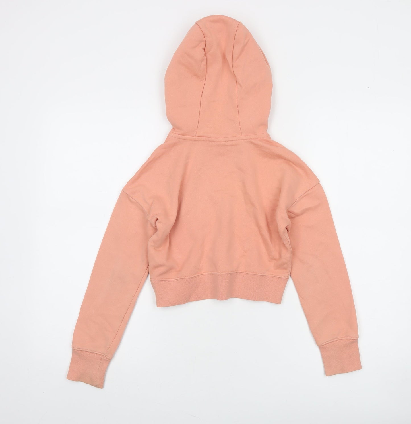 Nike Girls Peach Cropped Hoodie S 128-137 cm Fleece Pullover Sweatshirt