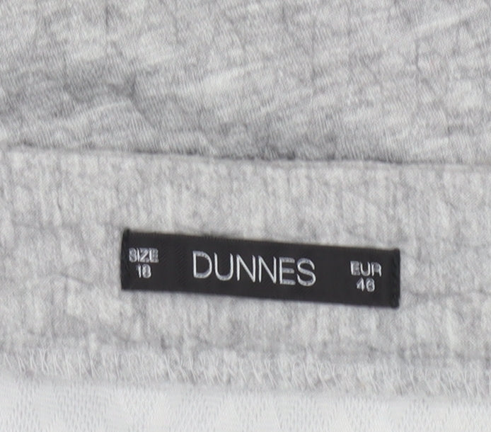 Dunnes Women Grey A-Line Short Skirt Size 18 Stretch Jersey