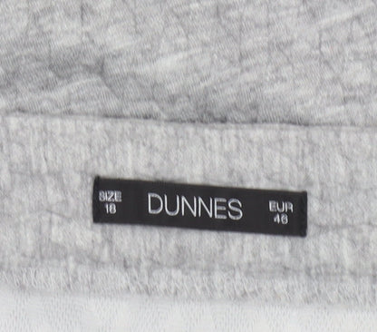 Dunnes Women Grey A-Line Short Skirt Size 18 Stretch Jersey