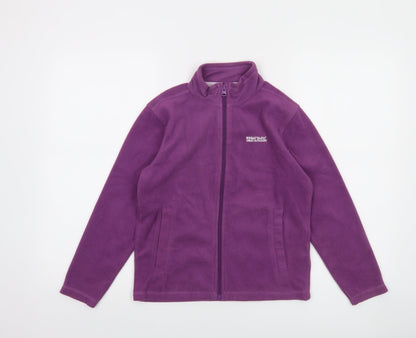 Regatta Girls Purple Fleece Full Zip Jacket 9-10 Years Outdoor Lightweight