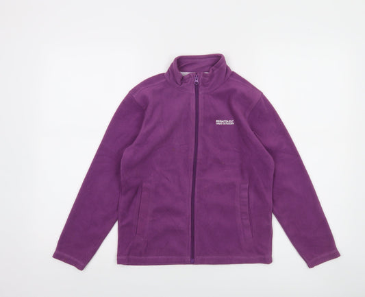 Regatta Girls Purple Fleece Full Zip Jacket 9-10 Years Outdoor Lightweight