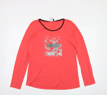 Miss Captain Trend Women's Red Long Sleeve Scoop Neck T-Shirt M