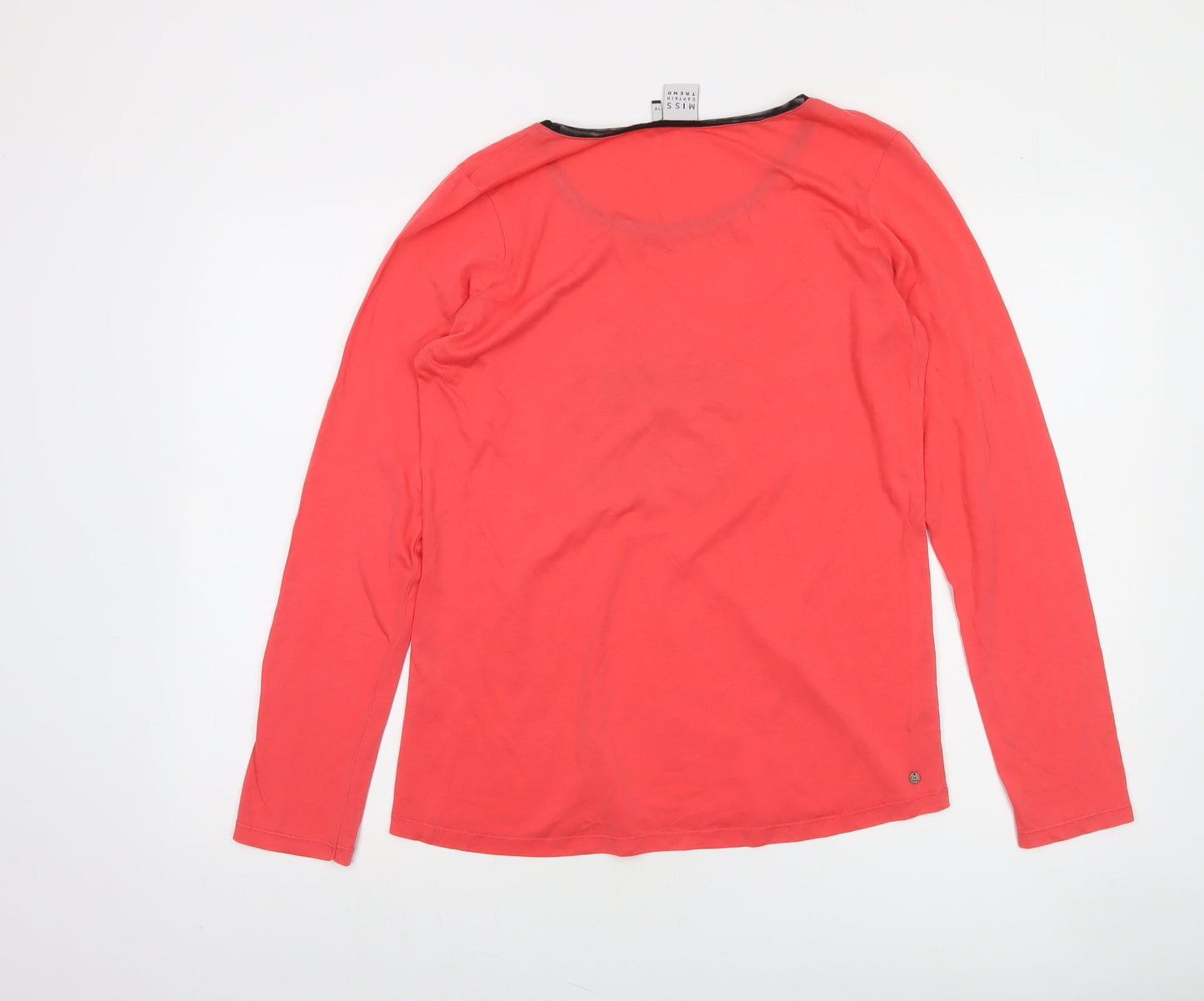 Miss Captain Trend Women's Red Long Sleeve Scoop Neck T-Shirt M