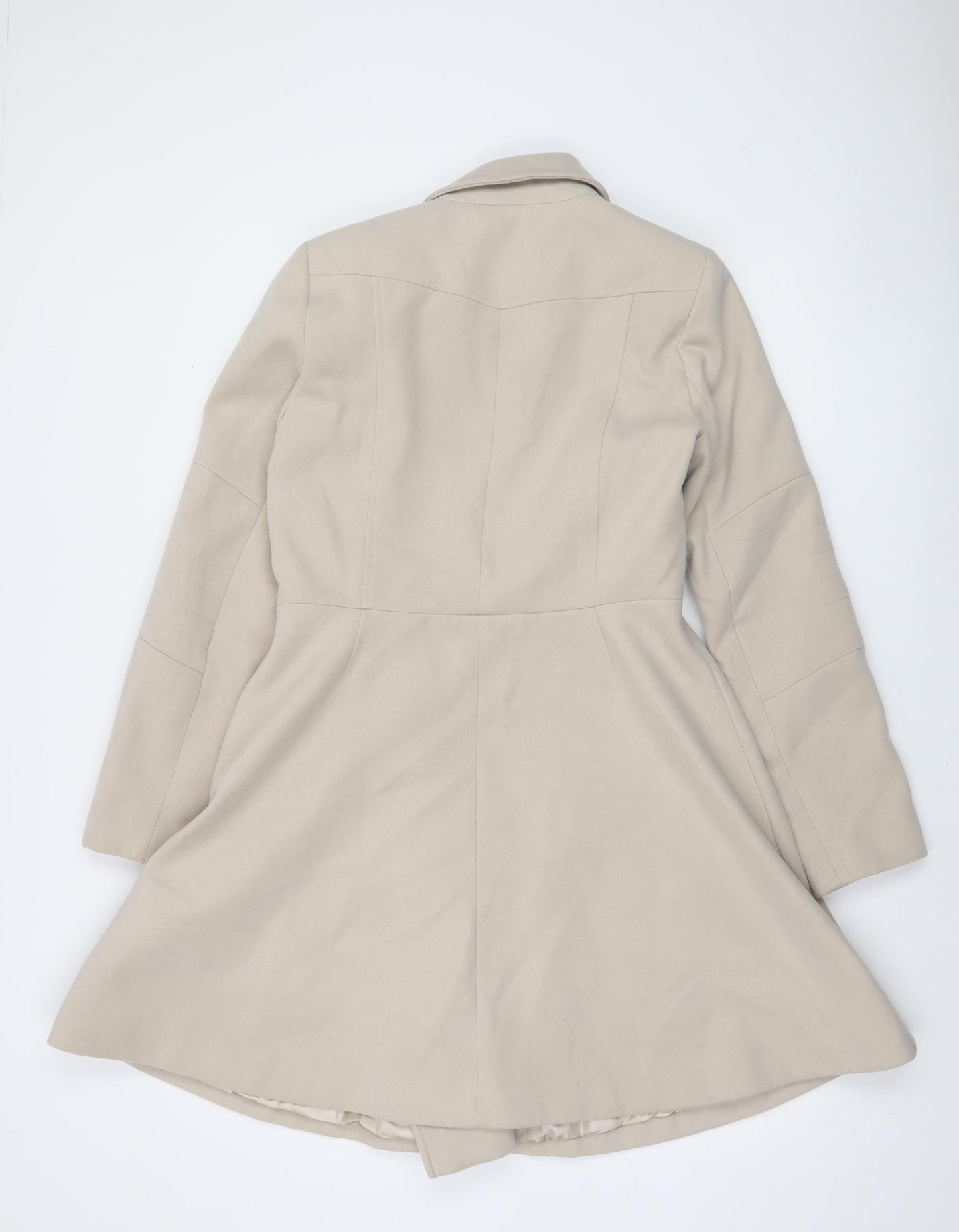 Dunnes Women Beige Mid-Length Zip Coat Size 10