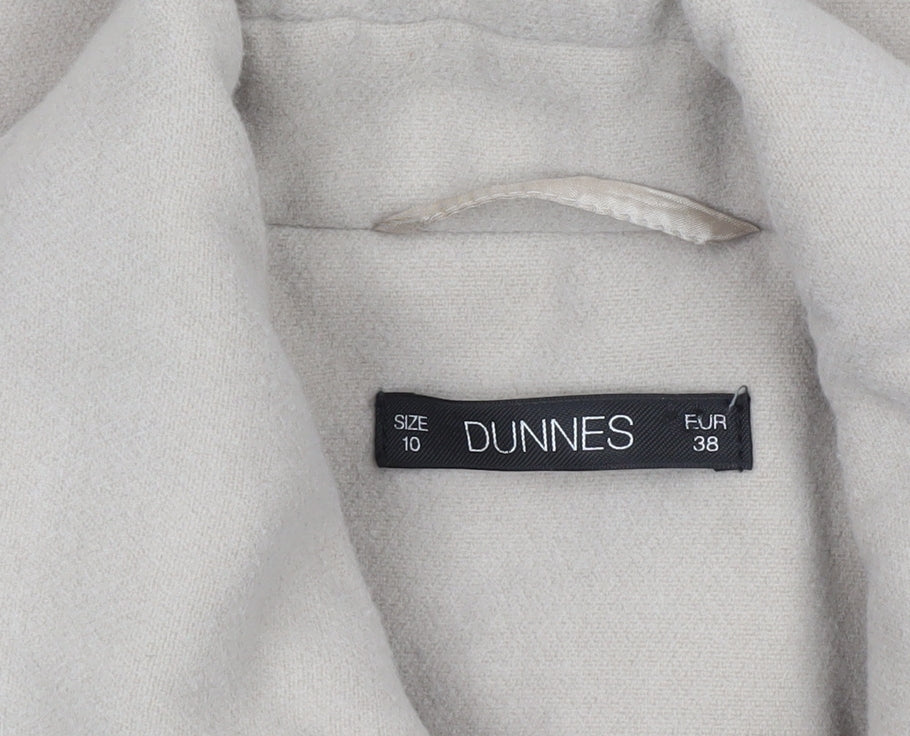Dunnes Women Beige Mid-Length Zip Coat Size 10