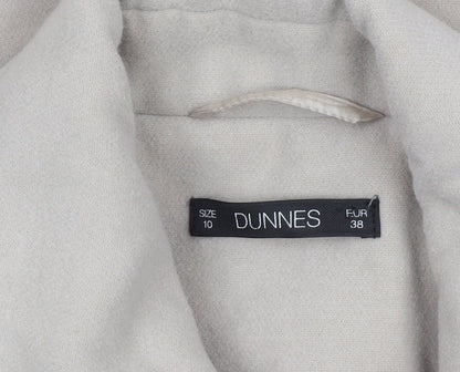 Dunnes Women Beige Mid-Length Zip Coat Size 10