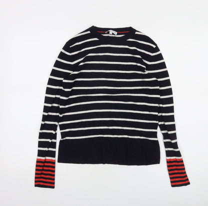 Warehouse Women’s Blue Striped Crew Neck Long Sleeve Pullover Jumper Size 12
