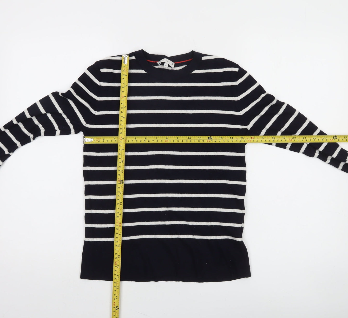 Warehouse Women’s Blue Striped Crew Neck Long Sleeve Pullover Jumper Size 12