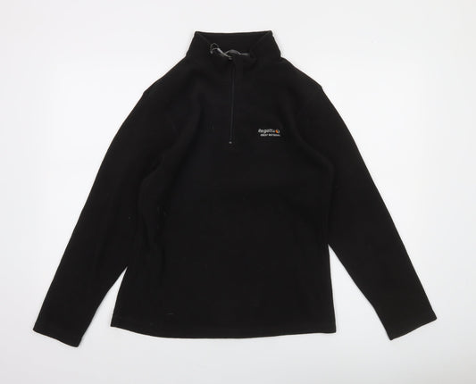Regatta Women's Black Fleece Pullover Sweatshirt UK 10 1/4 Zip Outdoor