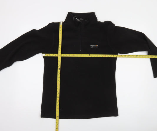 Regatta Women's Black Fleece Pullover Sweatshirt UK 10 1/4 Zip Outdoor
