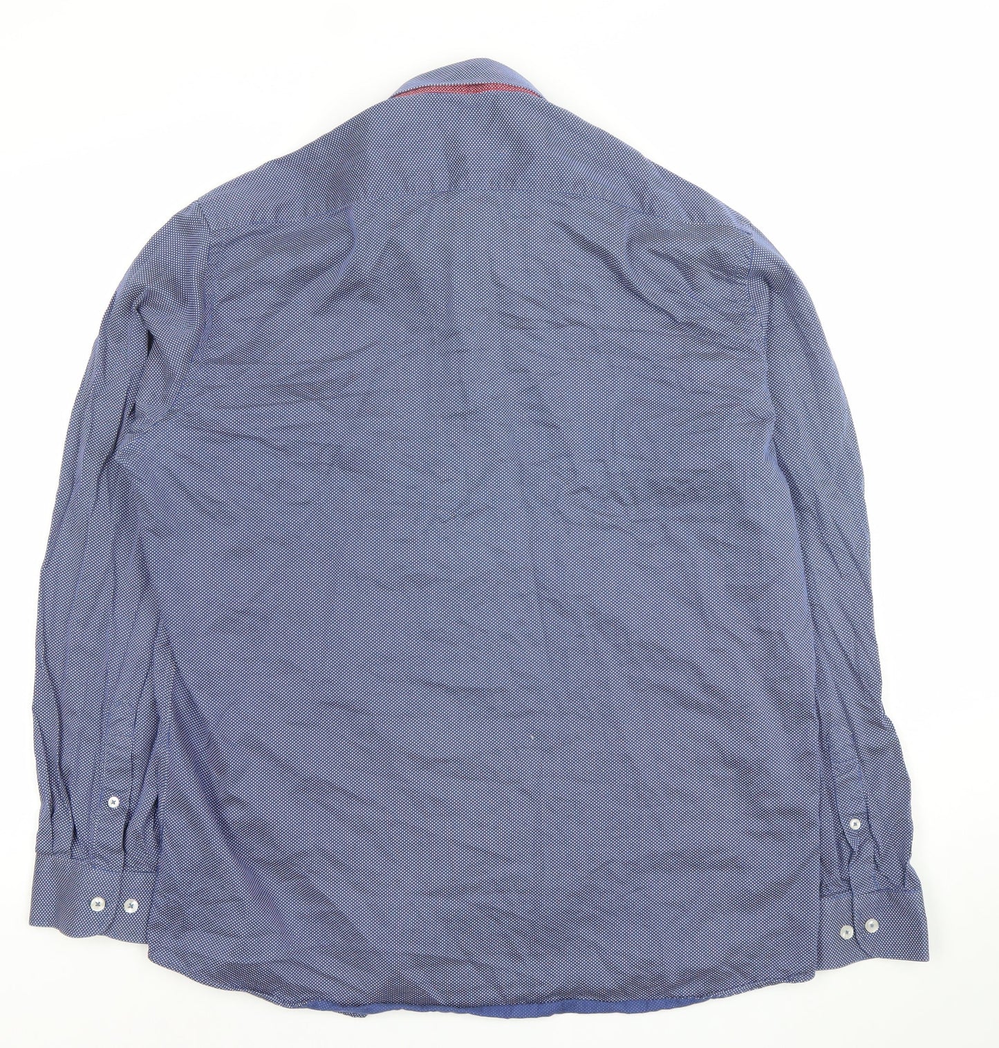 6th Sense Men’s Blue XXL Button-Up Cotton Long Sleeve Shirt