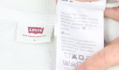 Womens UK Size L Levi's White Pullover Sweatshirt