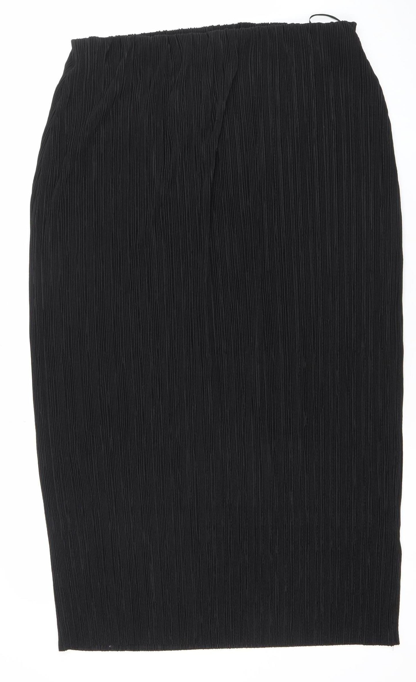 Savior Women Black XL Pleated Midi Skirt All Seasons
