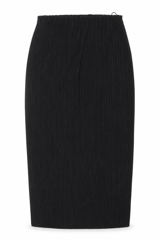 Savior Women Black XL Pleated Midi Skirt All Seasons