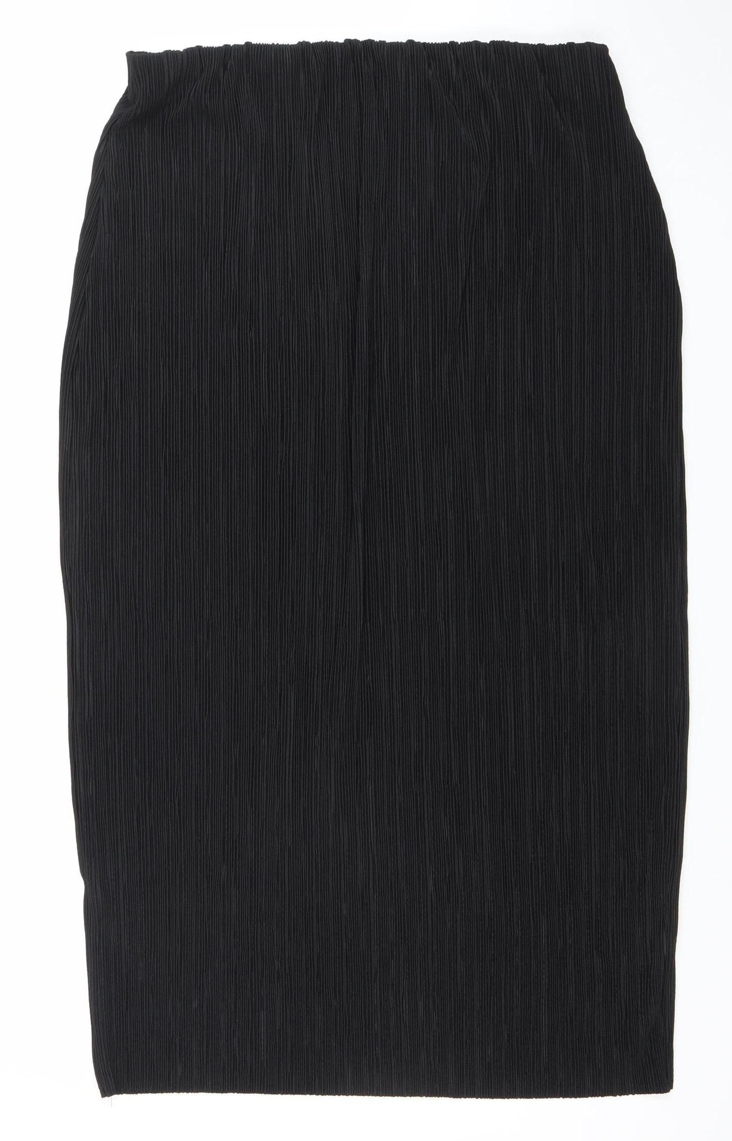 Savior Women Black XL Pleated Midi Skirt All Seasons