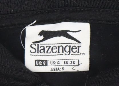 Slazenger Womens Black Cropped Zip Hooded Jacket Size 8