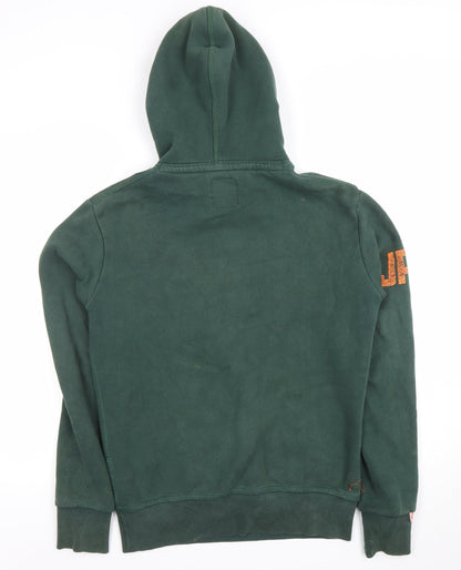 Superdry Men's Green Pullover Hoodie Size S Graphic Print