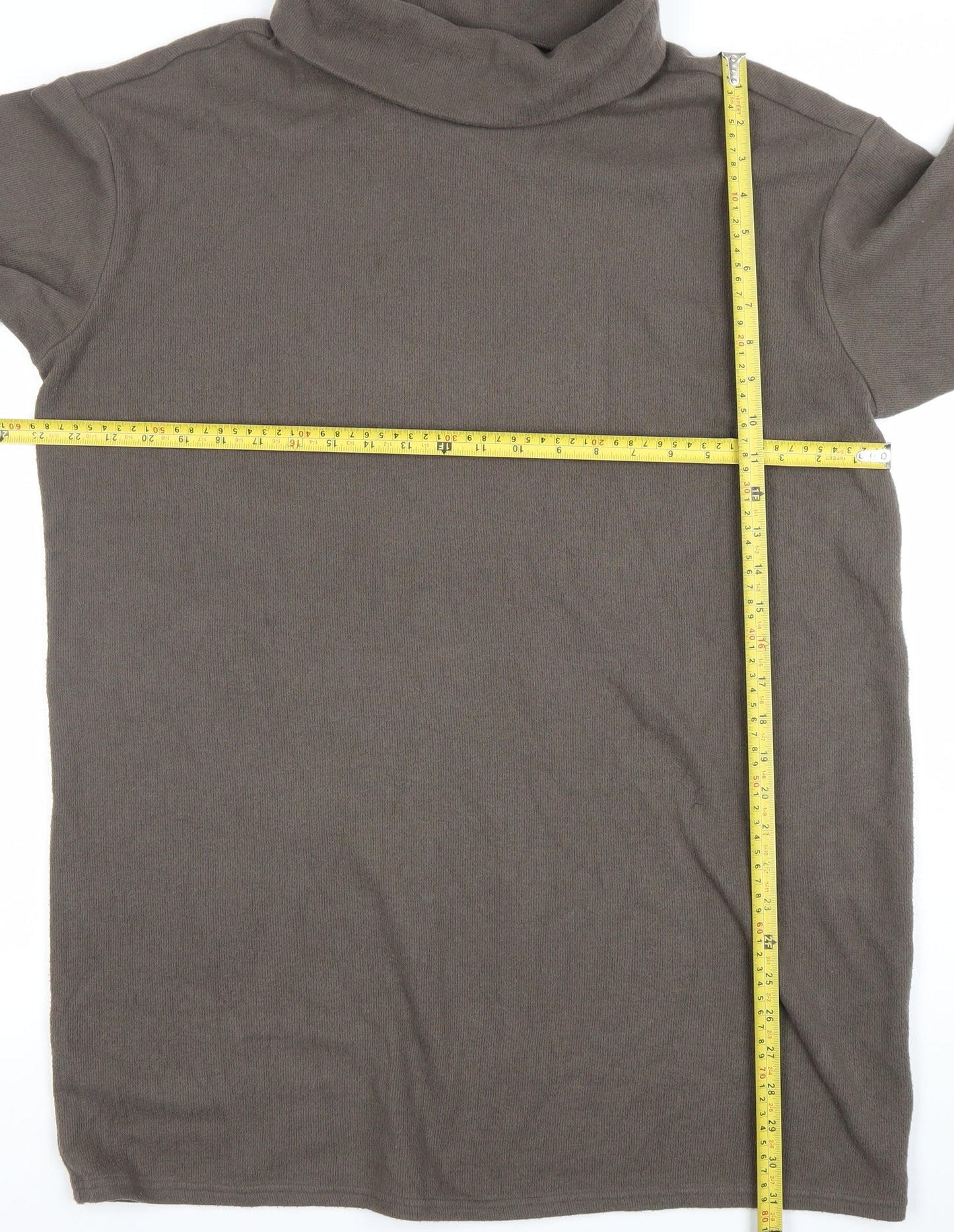 Marks and Spencer Womens Brown Roll Neck 3/4 Sleeve Pullover Sweatshirt Size 14