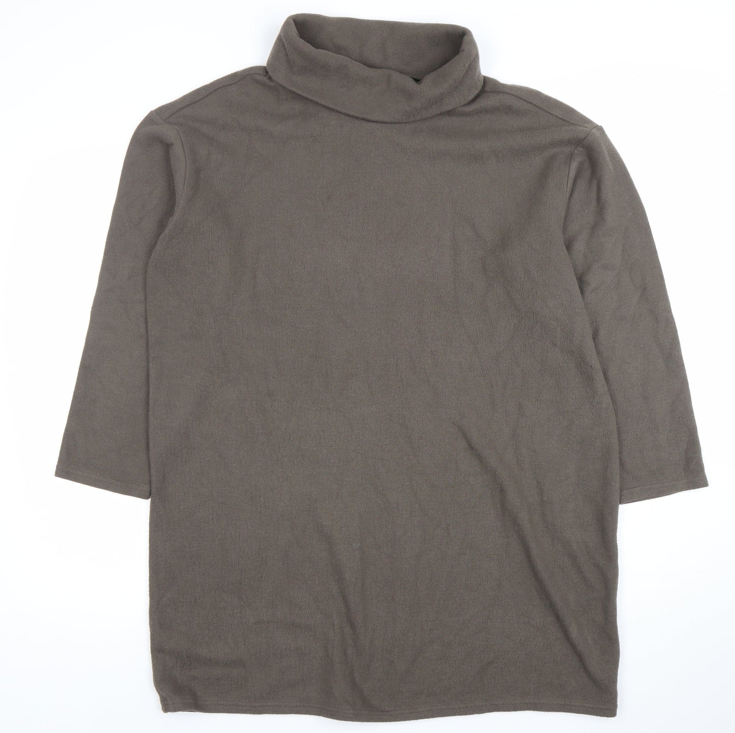 Marks and Spencer Womens Brown Roll Neck 3/4 Sleeve Pullover Sweatshirt Size 14