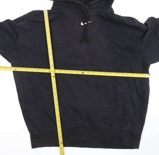 Nike Women's Black Pullover Hoodie Size M Cotton Blend Logo Sweatshirt