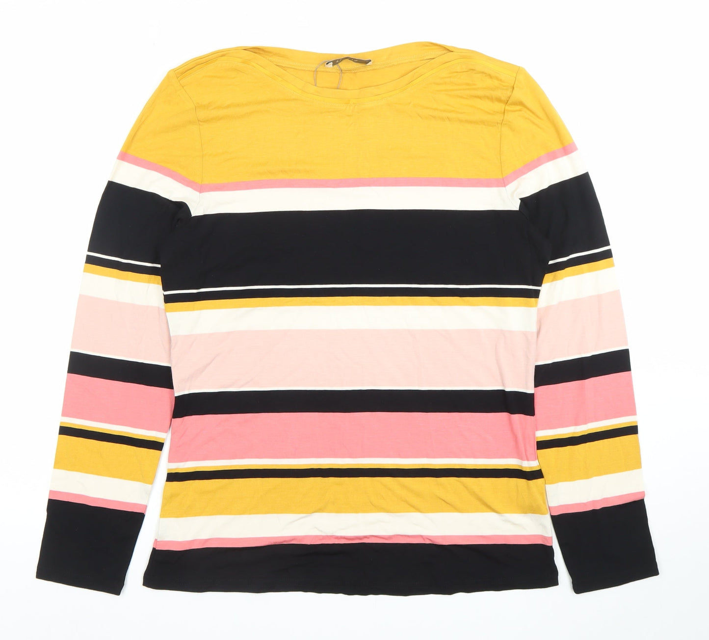 Oasis Womens Multicoloured Striped Long Sleeve Jersey T-Shirt L