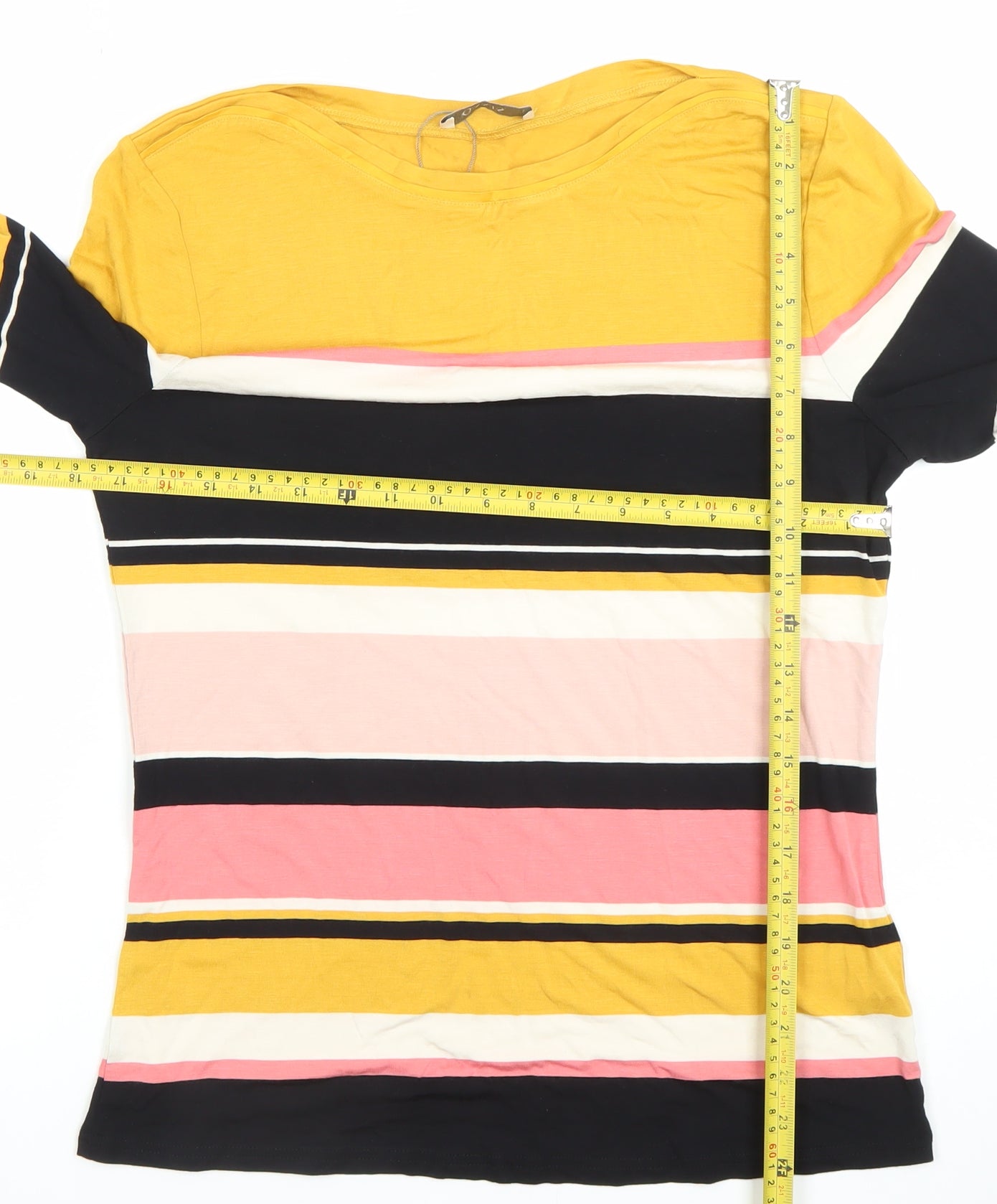 Oasis Womens Multicoloured Striped Long Sleeve Jersey T-Shirt L
