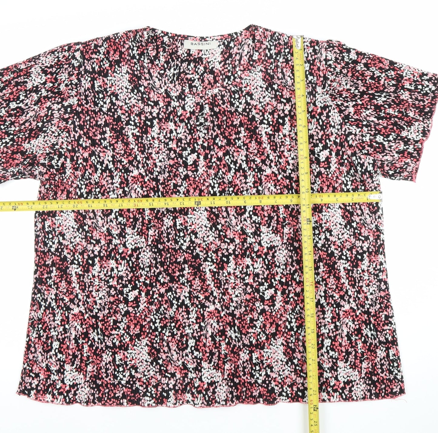 Bassini Womens Multicoloured Floral Short Sleeve Blouse Size 22