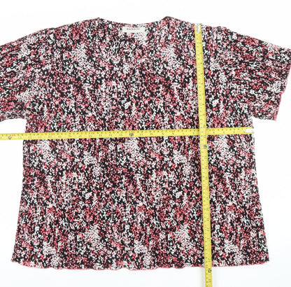 Bassini Womens Multicoloured Floral Short Sleeve Blouse Size 22
