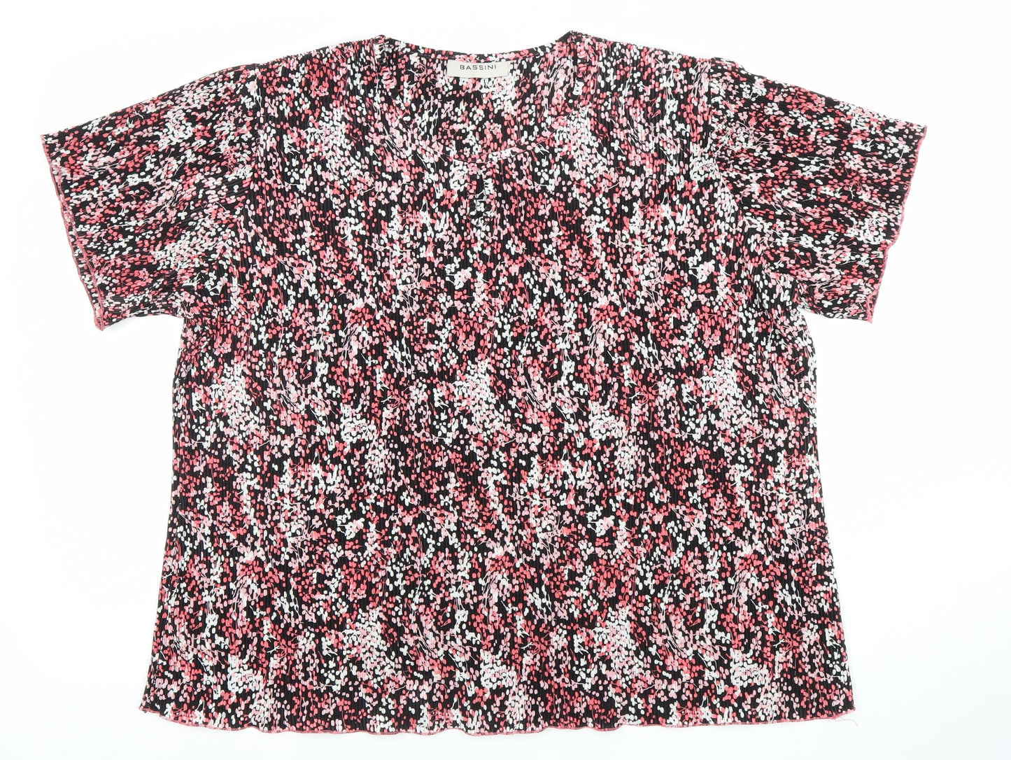 Bassini Womens Multicoloured Floral Short Sleeve Blouse Size 22