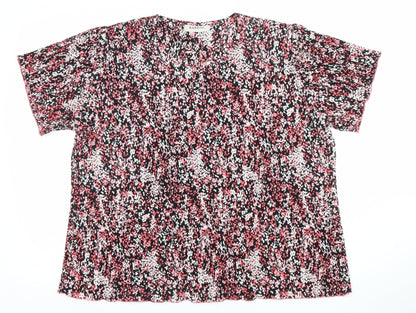 Bassini Womens Multicoloured Floral Short Sleeve Blouse Size 22