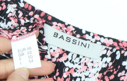 Bassini Womens Multicoloured Floral Short Sleeve Blouse Size 22