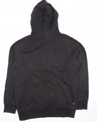 Timberland Men's Black Pullover Hoodie M Regular Fit Graphic Logo