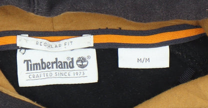Timberland Men's Black Pullover Hoodie M Regular Fit Graphic Logo
