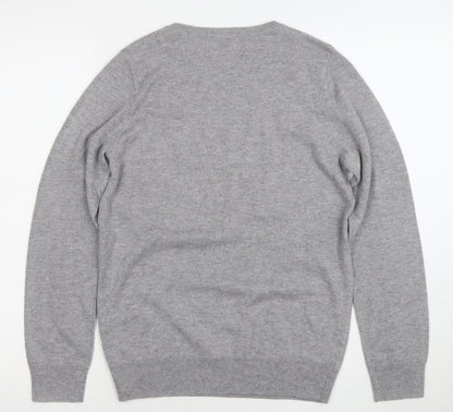 Savida Women's Grey Sequin Star Jumper XS Crew Neck Knit