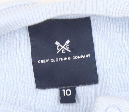 Crew Clothing Company Womens Blue Size 10 Henley Sweatshirt Cotton Blend