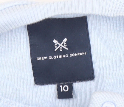 Crew Clothing Company Womens Blue Size 10 Henley Sweatshirt Cotton Blend