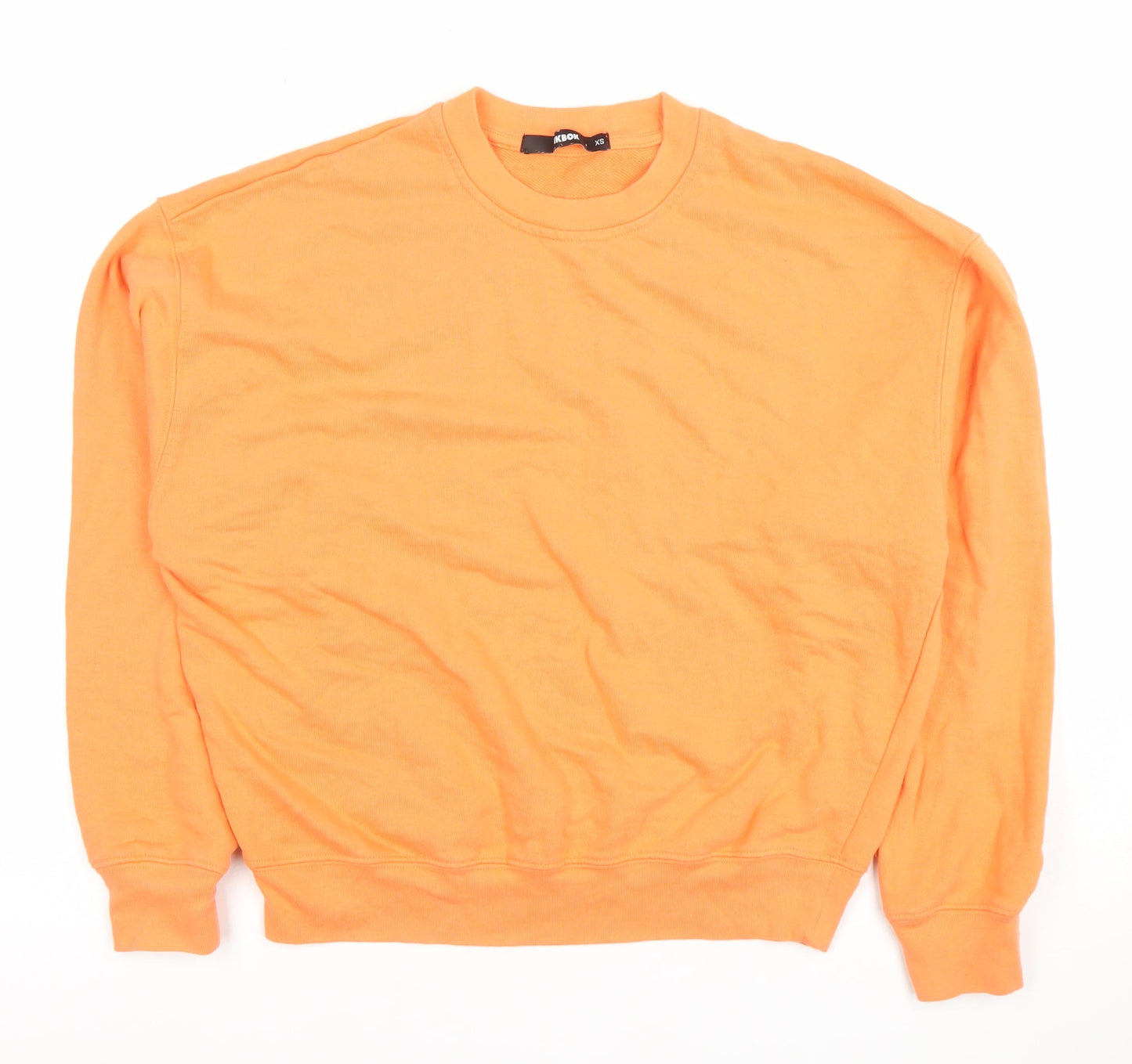 Bik Bok Women’s Orange XS Pullover Sweatshirt Cotton Crew Neck