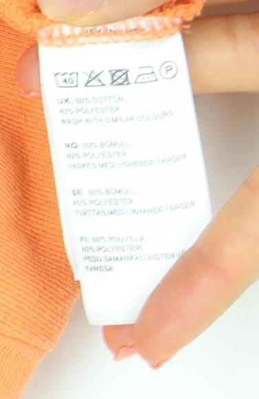 Bik Bok Women’s Orange XS Pullover Sweatshirt Cotton Crew Neck